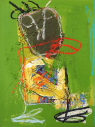 Kodjovi Olympio: Untitled Figure Lime Green 1