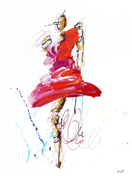 Ash Almonte: Red Swirl Yellow Dress Figure thumb image 1