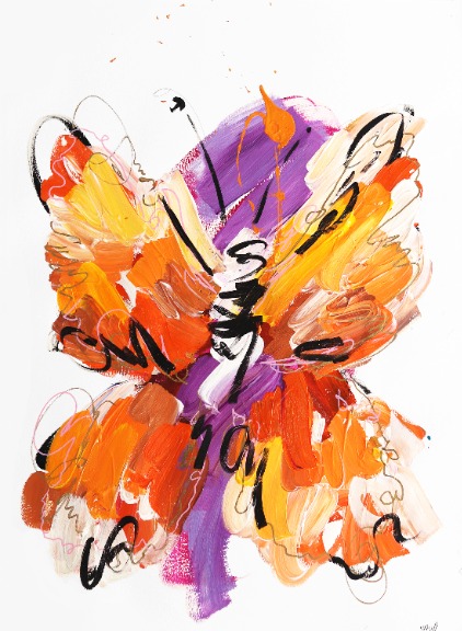 Ash Almonte: Orange Butterfly Purple Swirl image 1