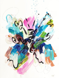 Ash Almonte: Pink Swirl Blue Butterfly