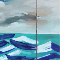 Iqi Qoror: Reading Pose in Front of Three Panels Landscape image 3